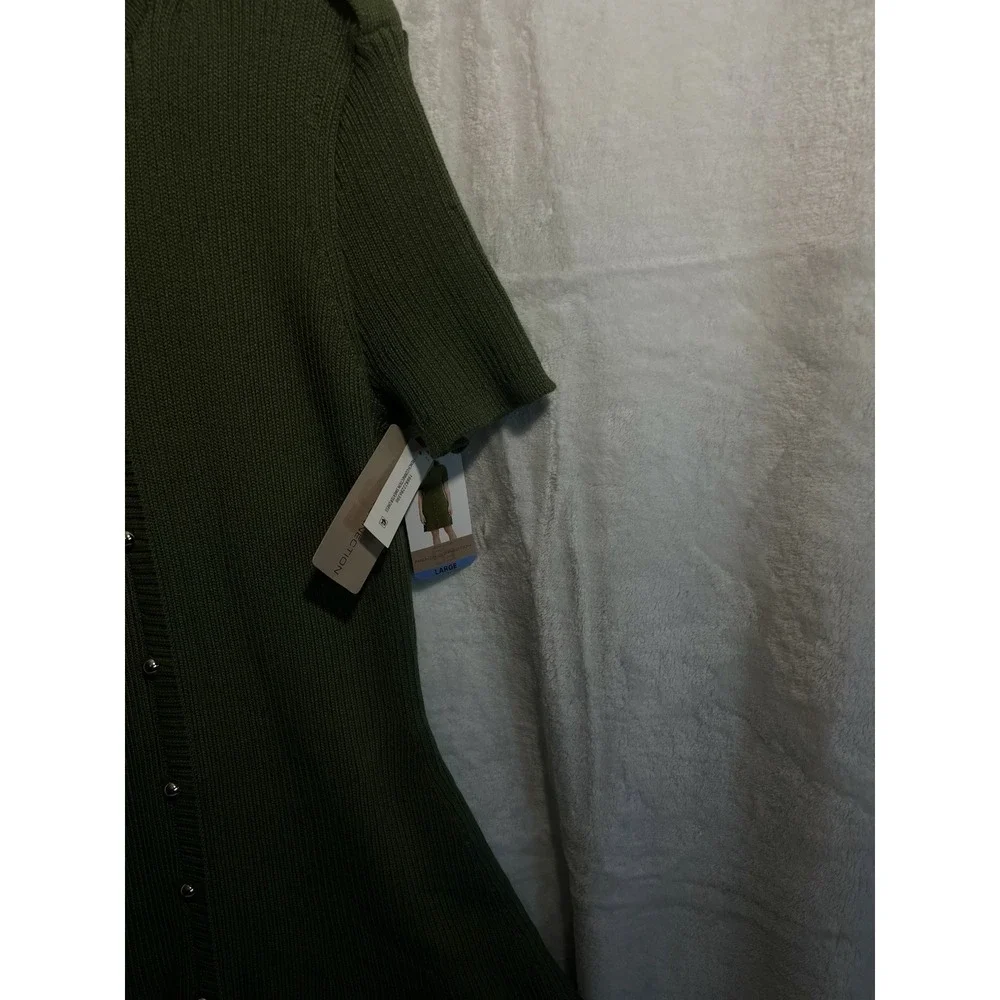 French Connection Women's Green Stretch Dress Size L – Short Length, Button - Picture 7 of 7